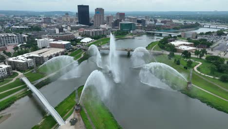 five rivers fountain of lights in downtown dayton, ohio