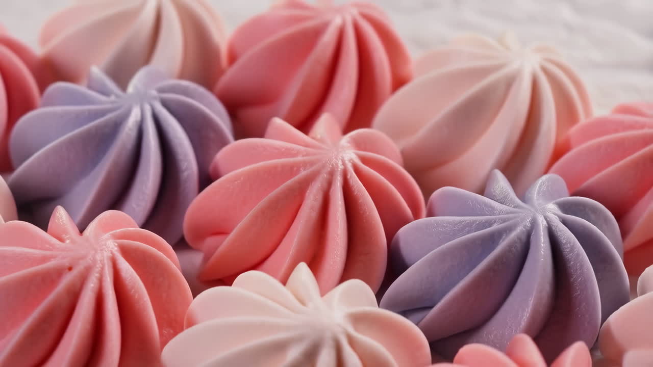 Close-up of Pastel Meringue Cookies