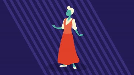 young woman with short hair comic character animation