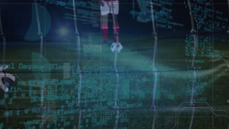 Animation-of-data-processing-over-african-american-male-soccer-player