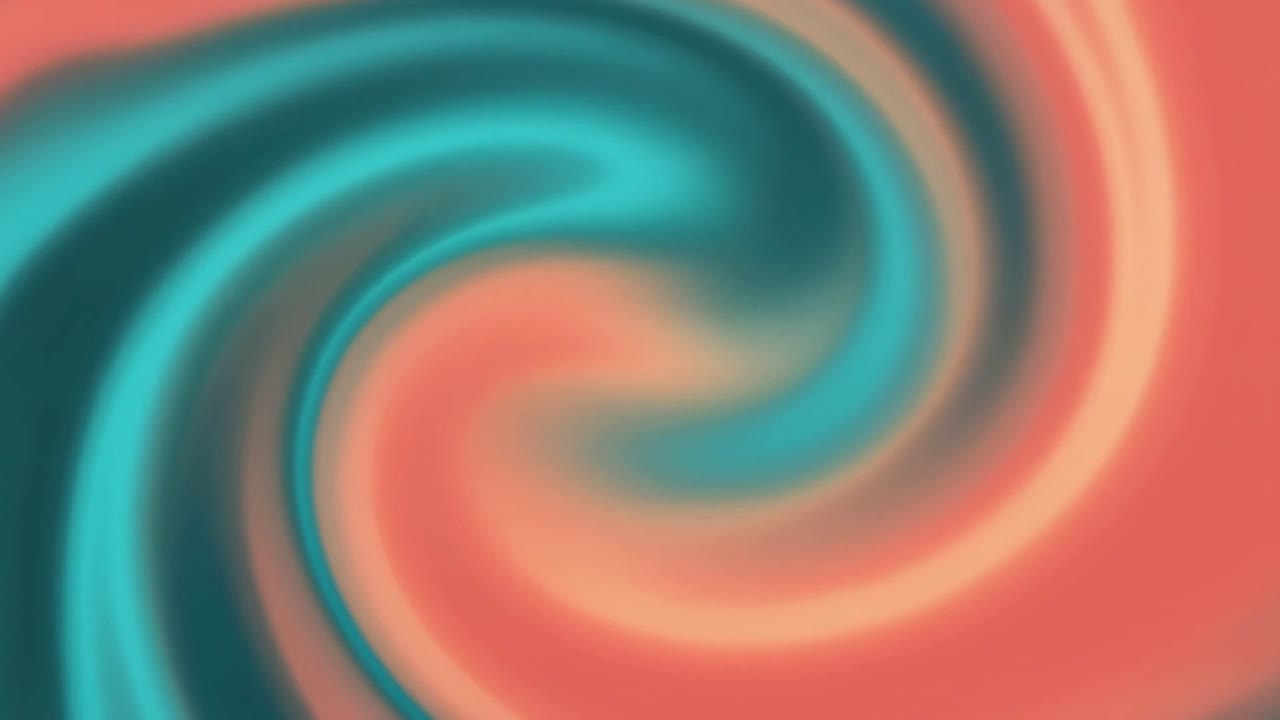 Abstract Swirling Pattern of Teal and Coral Colors
