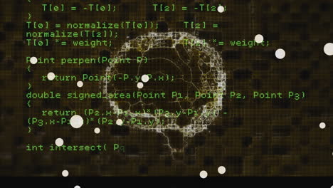 animación del cerebro humano sobre el procesamiento de datos