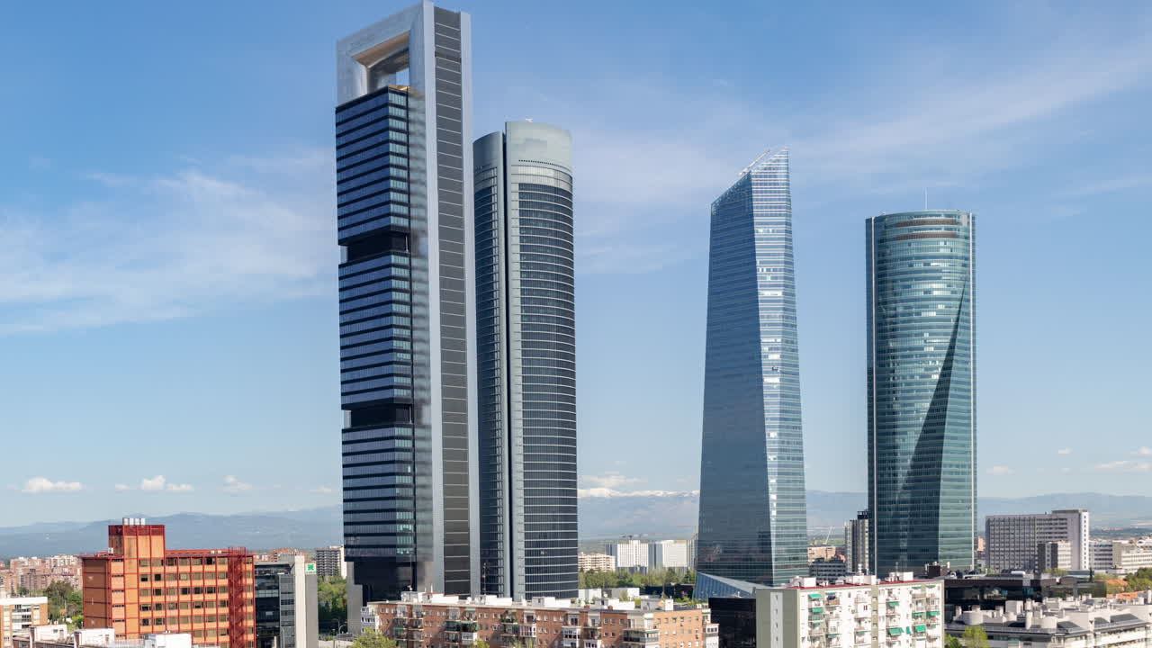Timelapse of the madrid financial district