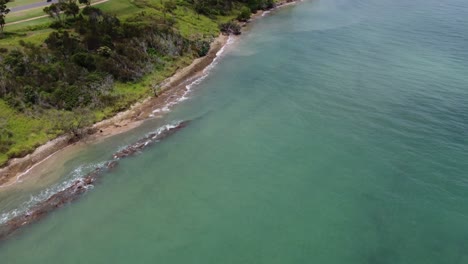 aerial view of a deserted beach