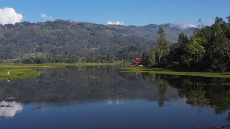 beautiful morning view of el oconal lagoon located in cerro de pasco - per?