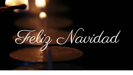 burning candles with feliz navidad text, christmas holiday animation