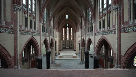 empty nave of gouwekerk church in gouda, netherlands