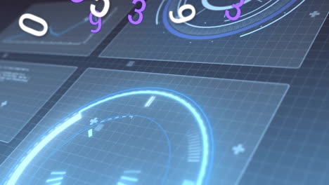 animación del escaneo del alcance y el procesamiento de datos en pantallas