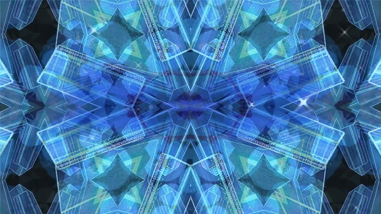 animación de formas azules que se mueven sobre un fondo negro