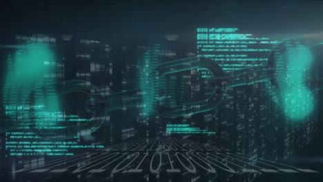 animation of data processing over chain