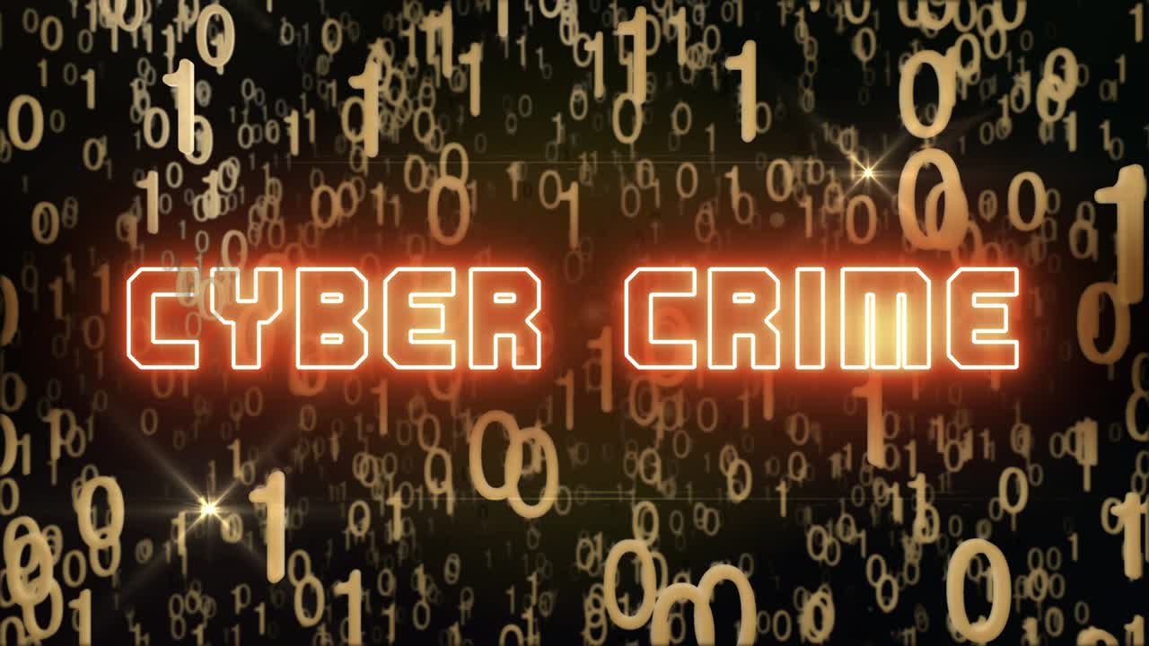 디지털 코드와 함께 황금 사이버 범죄 개념