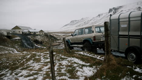 icelandic farm in winter