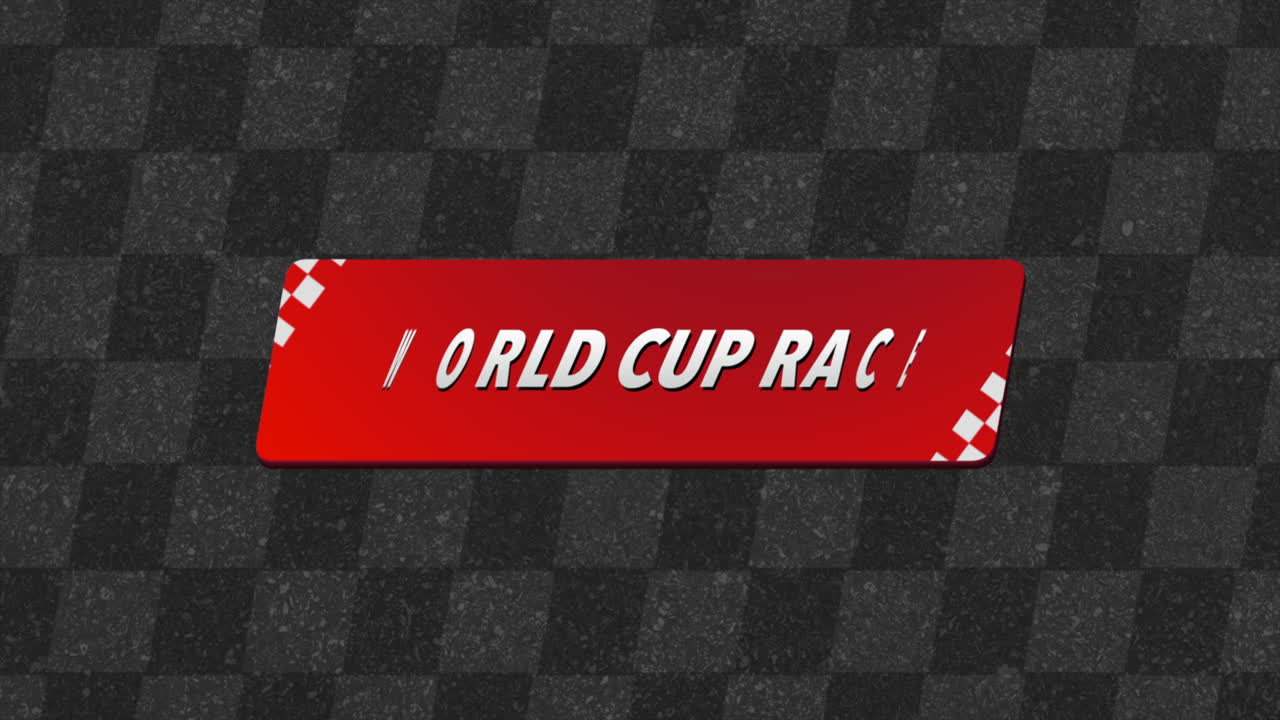 circuito de carreras de la copa del mundo con banderas de carreras