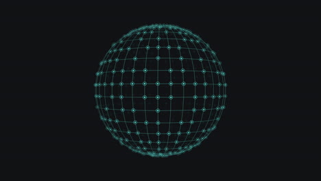 Black-sphere-with-green-dotted-grid-pattern-floating