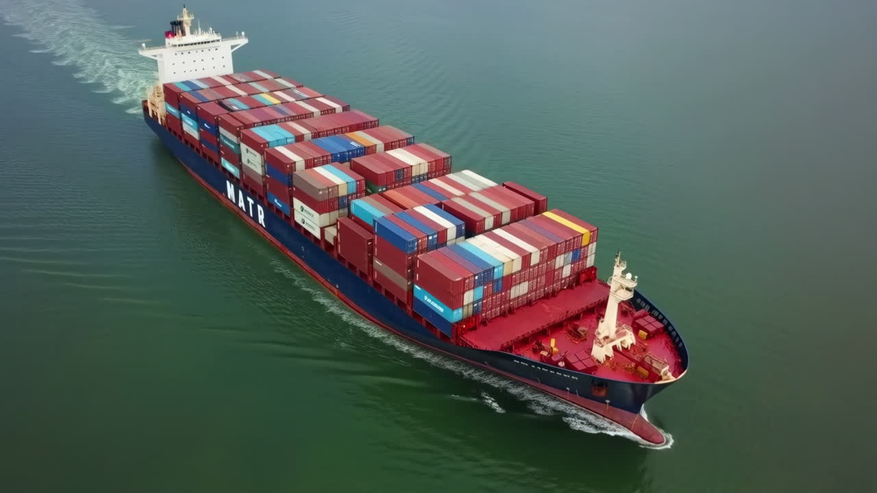 vista aérea de un buque de contenedores