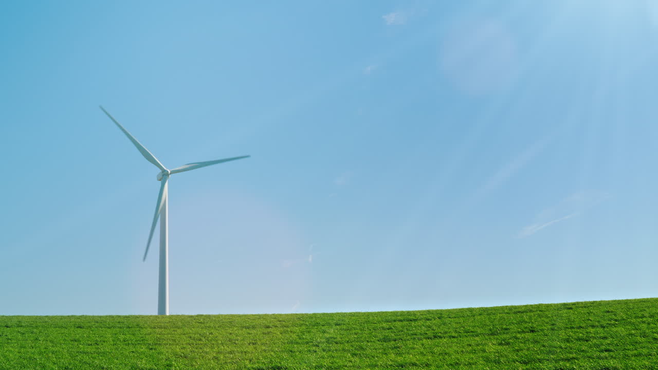 화창한 날에 풍력 터빈