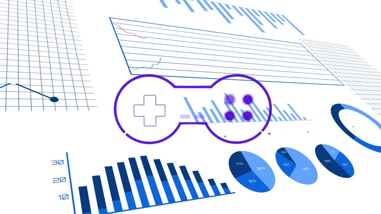 Animation of gamepad over data processing