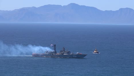 russian warship at sea