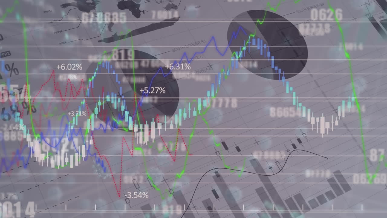 바이러스 세포를 통해 금융 데이터 처리의 애니메이션