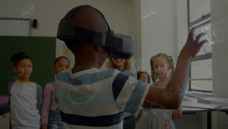animation of mathematical equations over schoolchildren using vr headsets