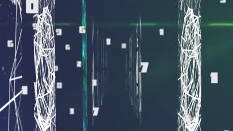 Animation of web of connections and icons on black background