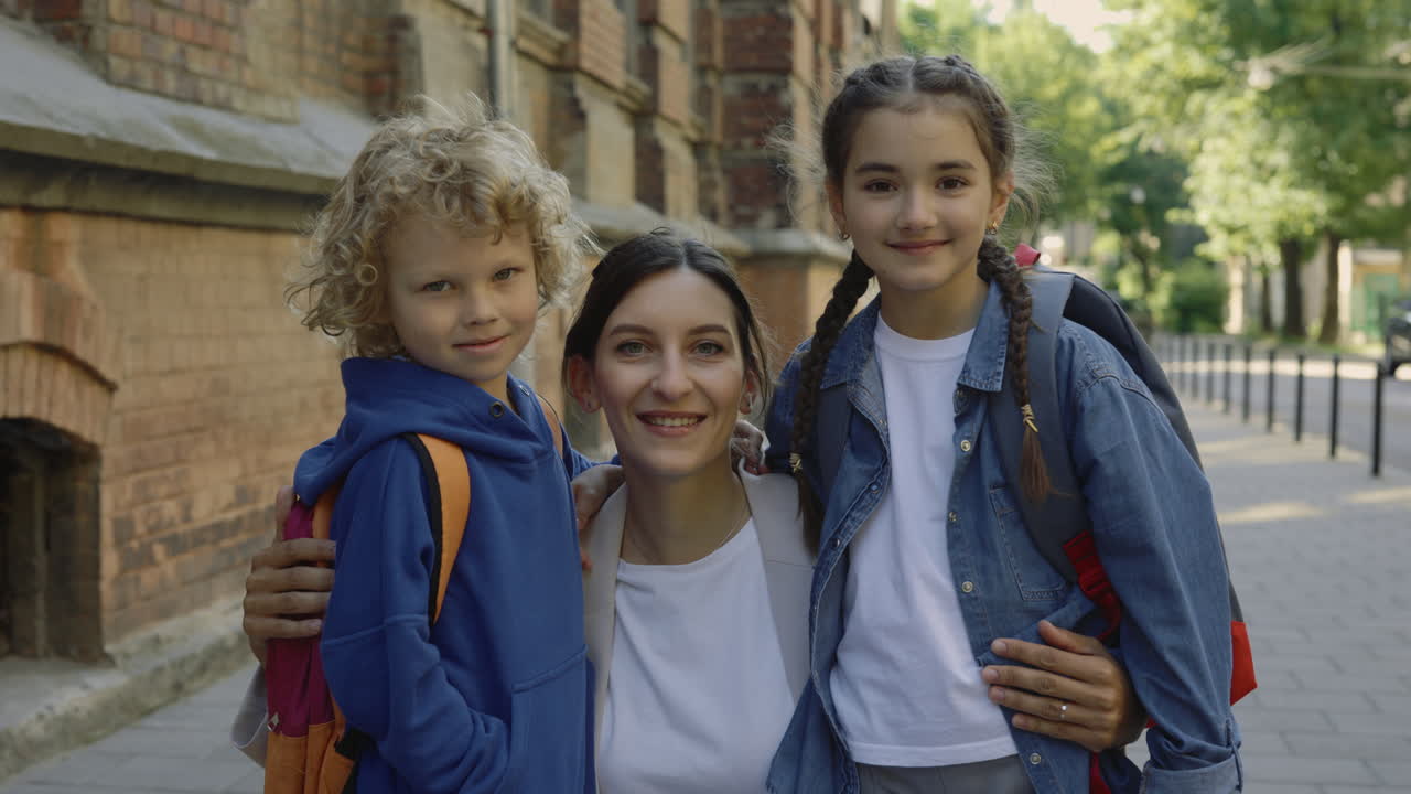 Mother with Children on the Street