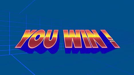 animation of you win in blue space with lines