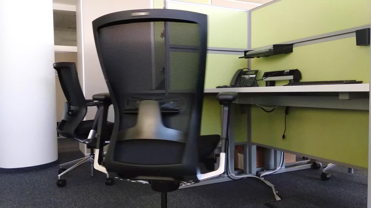 Chairs in the office. Empty desk.