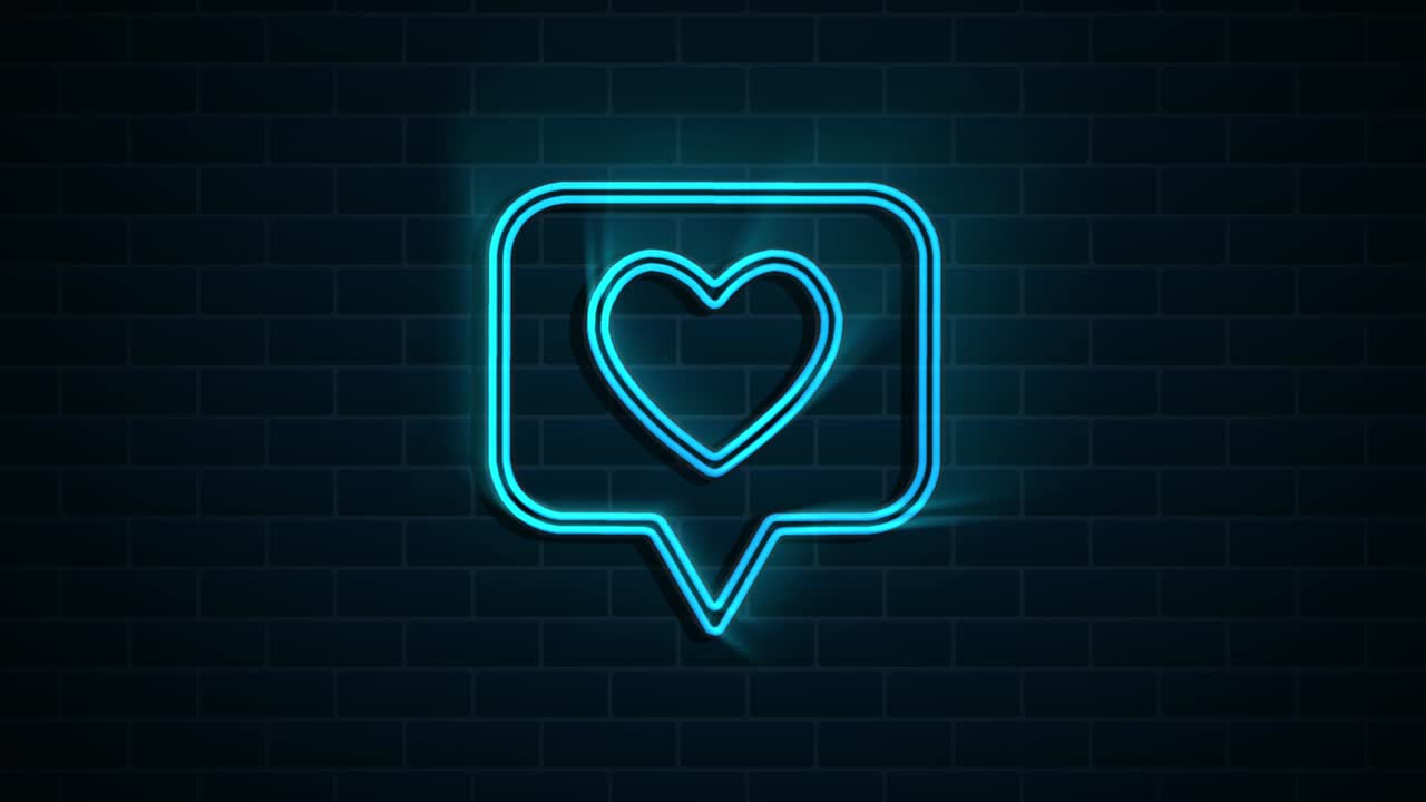 어두운 배경에서 고립된 소셜 미디어 네온 아이콘 디자인, 웹 아이콘, 모션 그래픽