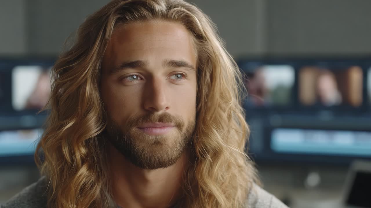 A Journey of Transformation: Captivating Evolution from Thoughtful Reflection to Genuine Joy in a Studio Setting