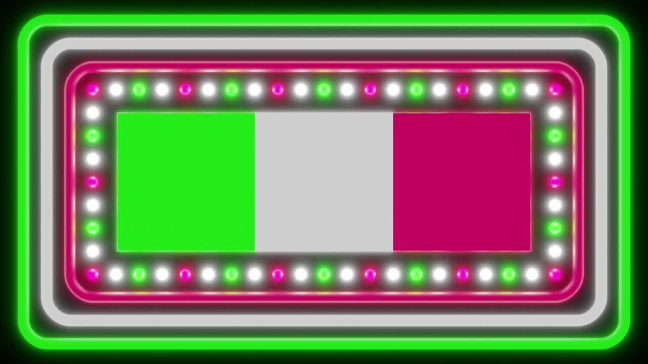 조명된 텍스트 표지판 이탈리아 - 영화. 3d 일러스트레이션.