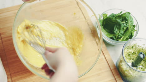 egg mixture ready for cooking