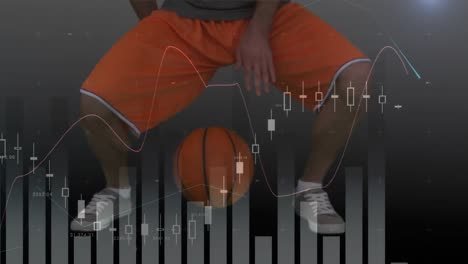 procesamiento de datos con el jugador de baloncesto jugando
