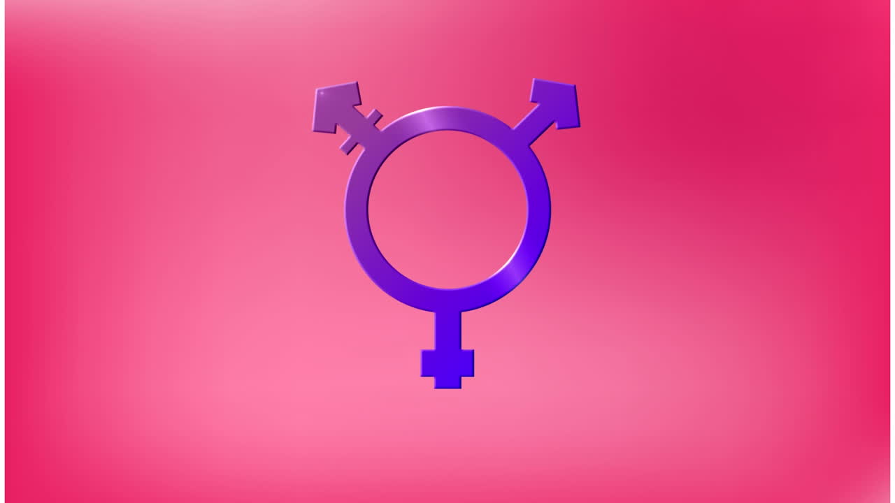 Animazione di simbolo transgender su sfondo rosa