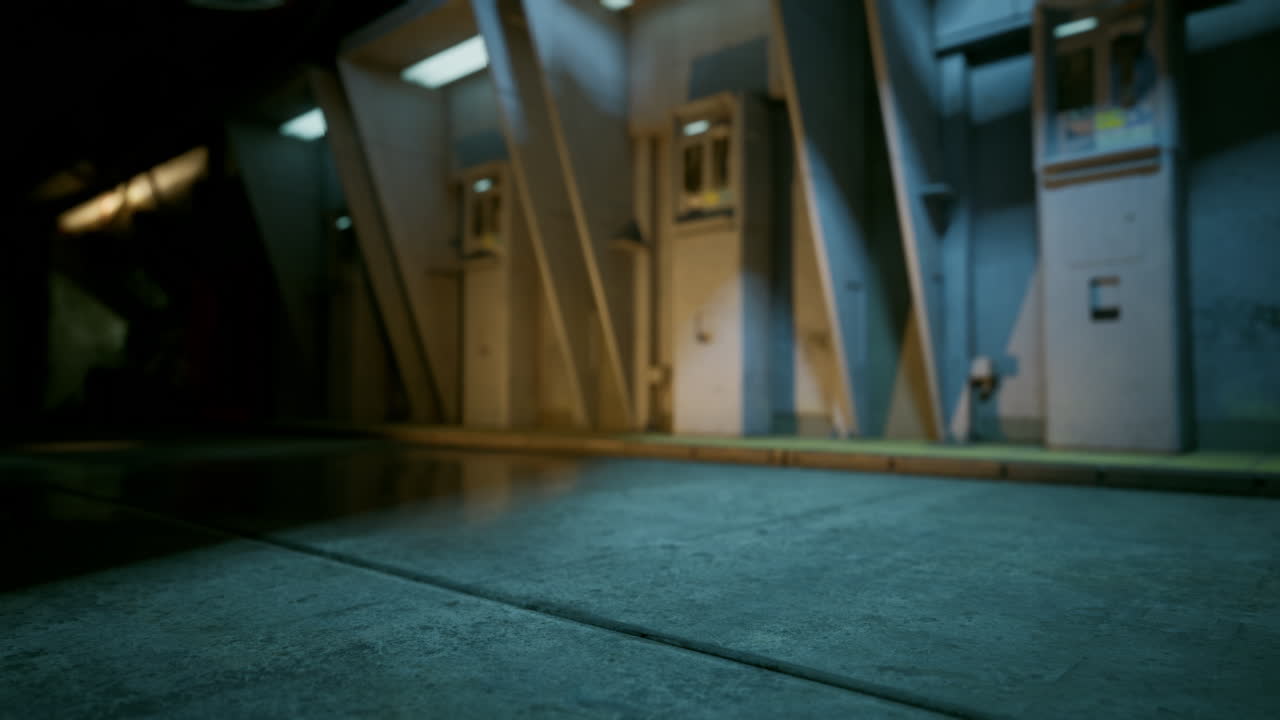 un callejón oscuro y vacío por la noche.