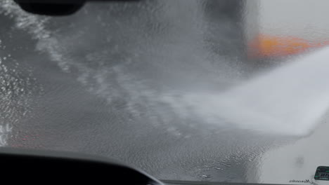 car being washed at an automatic car wash