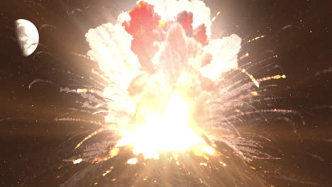 erupción volcánica en el espacio
