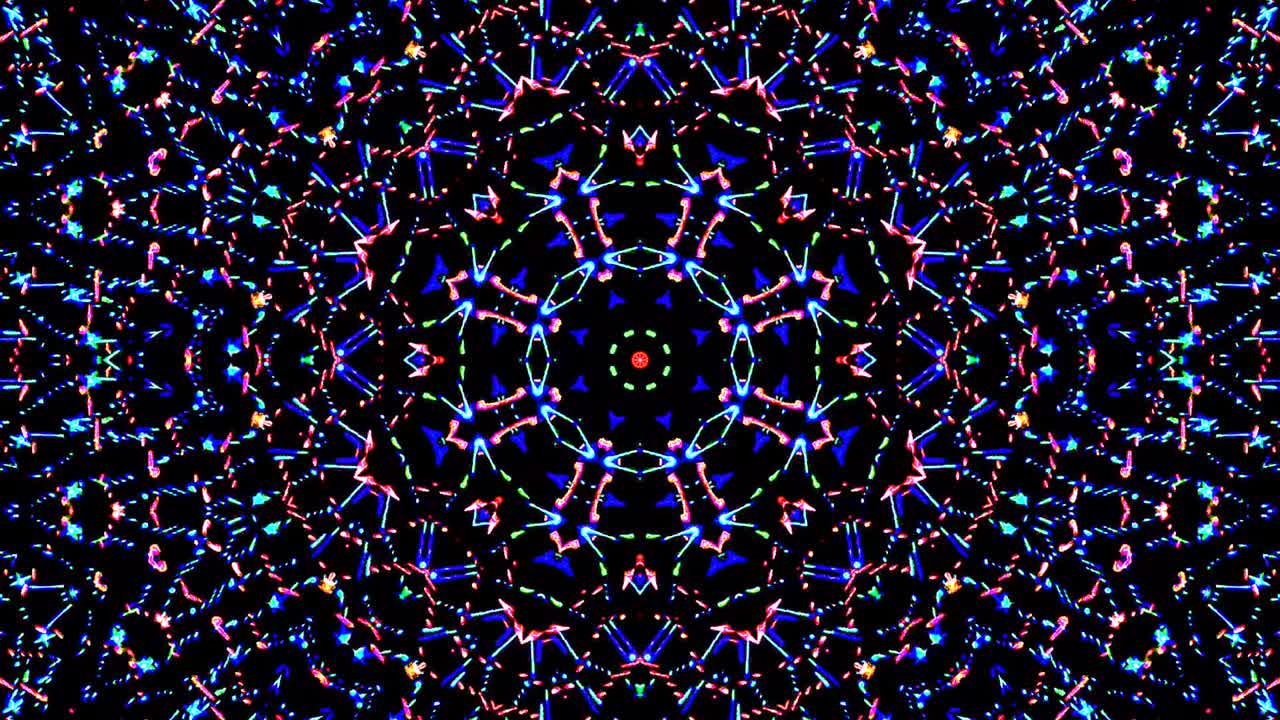 hermoso caleidoscopio abstracto que brilla, una luz radiante que regula los movimientos sutiles