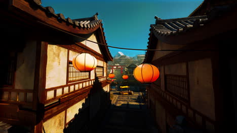 serene japanese village scene