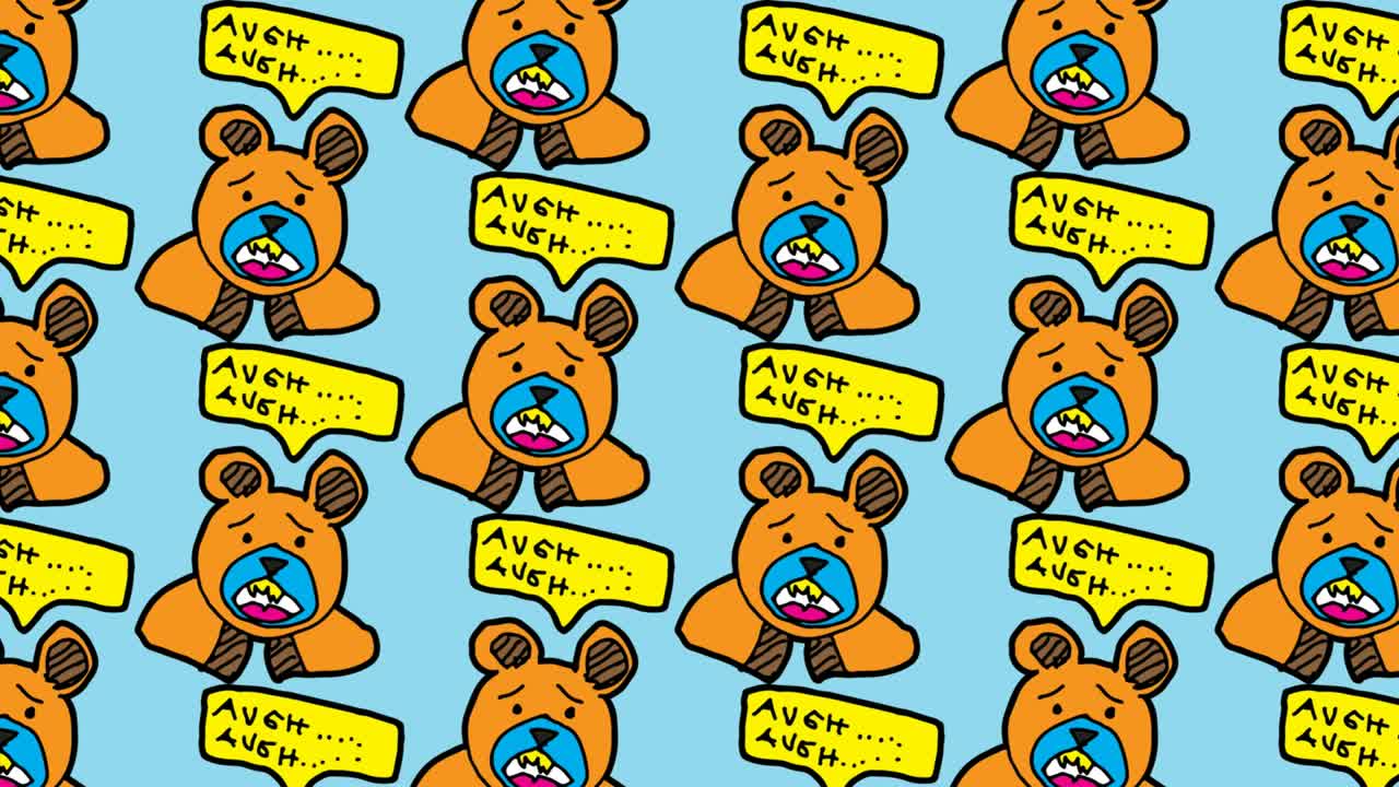 kids drawing pop art seamless background with theme of bear