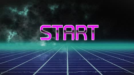 animación del texto de inicio sobre líneas blancas sobre fondo negro