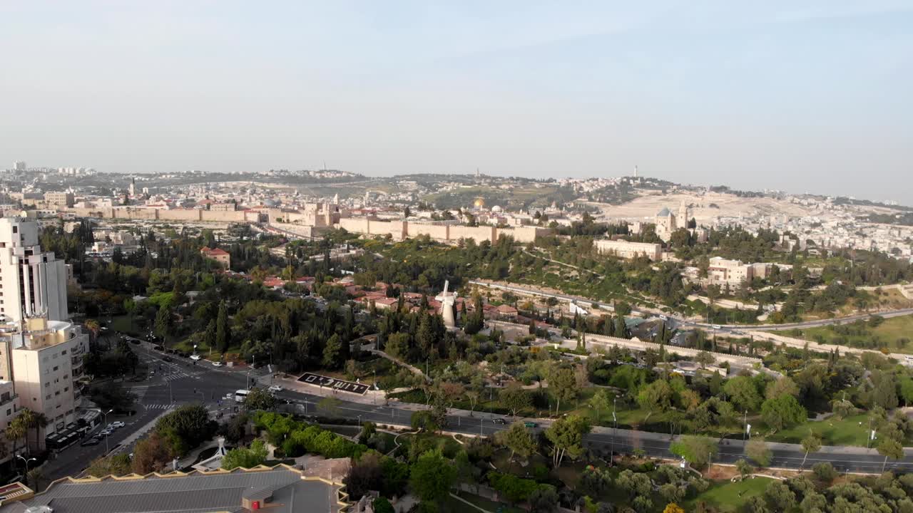 Vista aerea dell'antica città di Gerusalemme