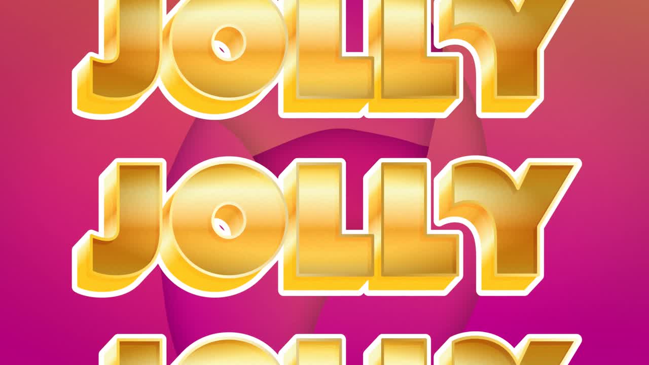 animación de texto alegre repetido sobre formas sobre fondo rojo