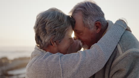 Support,-hug-or-old-couple-at-beach-dancing