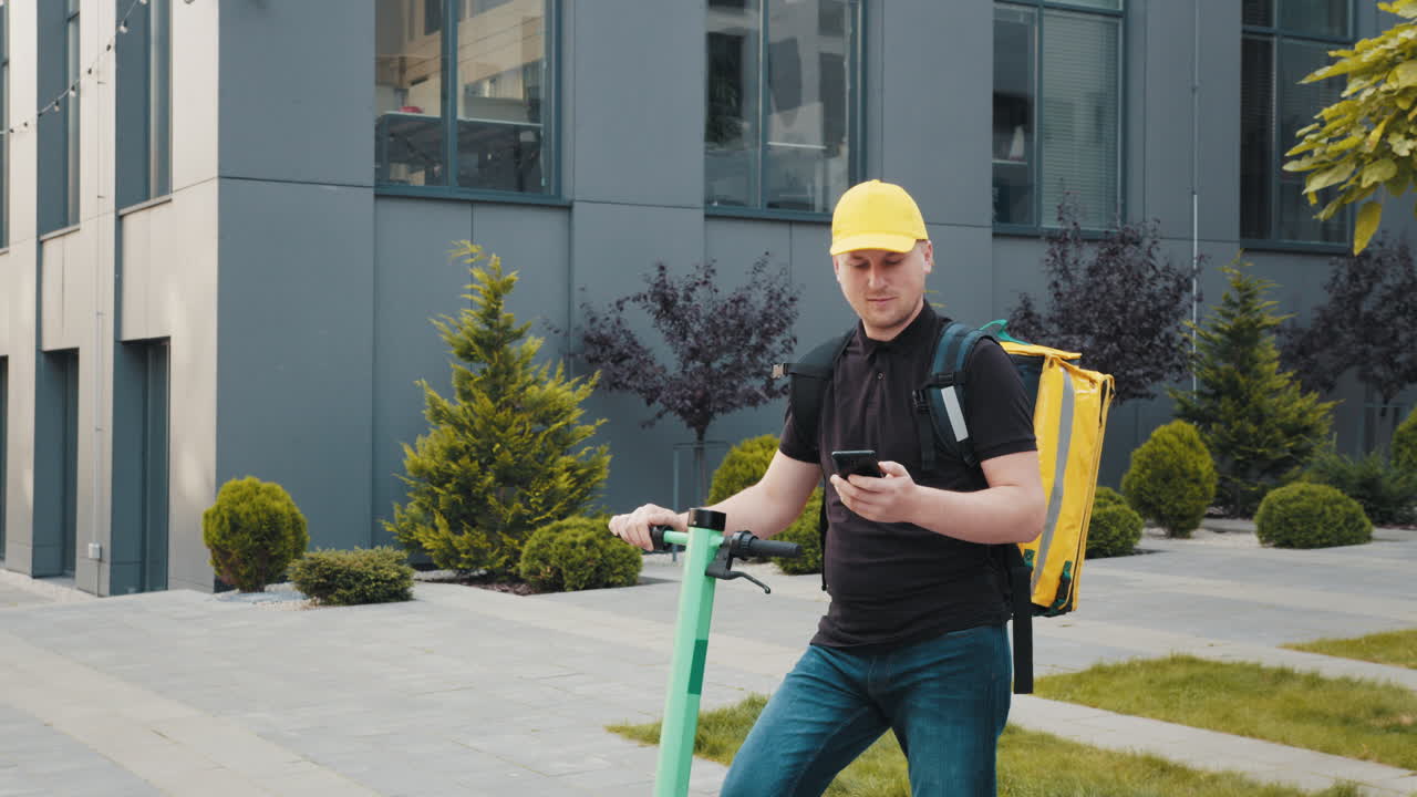 Delivery Person with Electric Scooter