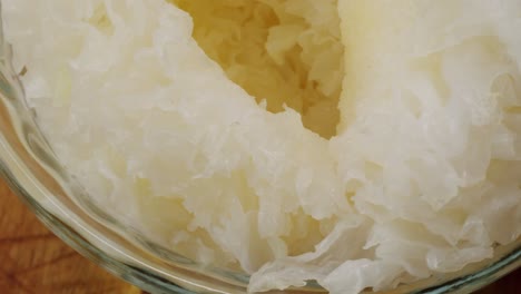 tremella fermented salted jamur salju or snow fungus, white colored fungi for food and medicine, popular in china and also chinese cuisine.