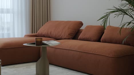 modern living room with sectional sofa