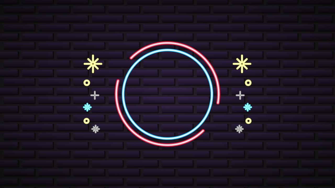 parete con etichetta luminosa al neon