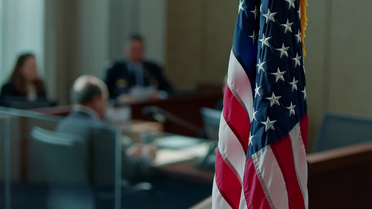 American Flag at an Official Meeting