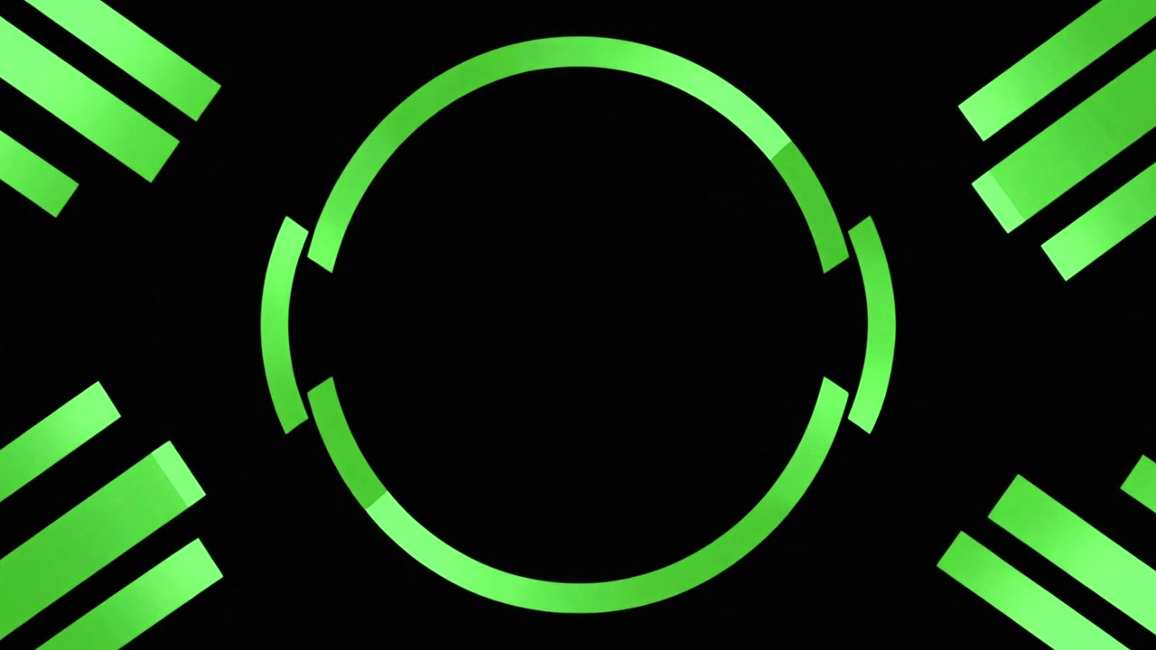 Abstract Green Circular Loading Animation on Black Background